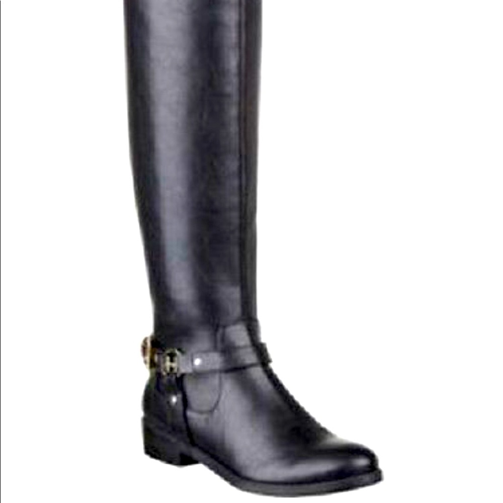 Tommy Hilfiger black tall WIDE CALF riding boot size 9. New in box. Smoke free